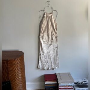 Aritzia Babaton satin halter dress